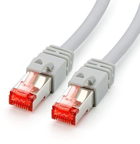 CSL-Computer CAT.7 Ethernet Patchkabel (RJ45) | 15m | grau | LAN-Kabel | Netzwerkkabel | S/FTP | bis zu 10 Gbit/s