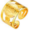 FaithHeart Edelstahl 18k vergoldet plattiert Saint Bendict Ring verstellbare Ring mit Geschenkebox für Mama und Papa