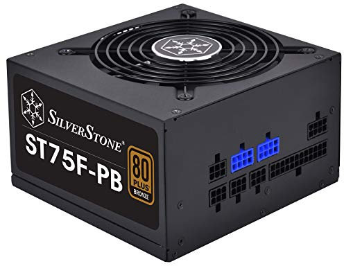 SilverStone SST-ST75F-PB - Série Strider Plus, 750W 80 Plus Bronze ATX Alimentation PC, bruit réduit, 120mm, Câblage 100% modulaire