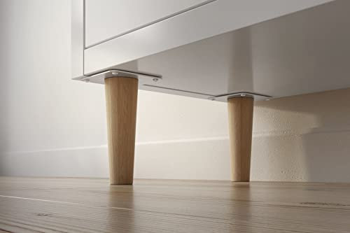 New Swedish Design 6er-Set Kallax Füße aus Massivholz/Möbelfüße für Kallax Regal/Möbelbeine/Konisch/Höhe 16 cm/Buche