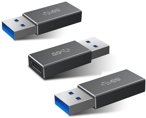 BASESAILOR Adaptateur USB C Femelle vers USB 3.0 Mâle 3-Pack,Connecteur Type-A 3.1 5 Gbps GEN 1 pour MagSafe Chargeur,iPhone 12 13 14 15 16 Pro Max,Apple Watch 7 8 9,Samsung Galaxy S24 S23,Z Flip 4 5