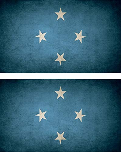 Akachafactory 2X Sticker Aufkleber Flaggen Flagge Fahne Vintage FSM mikronesien