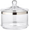 EDZARD Bol en verre boîte de service Vigo avec couvercle, verre en cristal soufflé à la bouche avec bord en platine, diamètre 19 cm, hauteur 19 cm