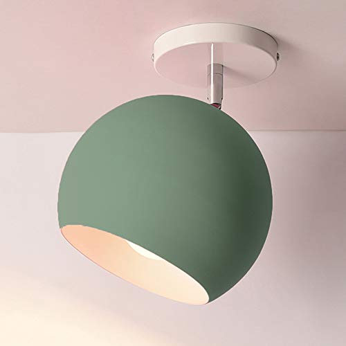 Mengjay Klein Deckenleuchte Modern E27 Deckenlampe Drehbares Design Deckenspots Wohnzimmer Esstisch Schlafzimmer Flur Balkon Eingang Decken-Beleuchtung (Grün)