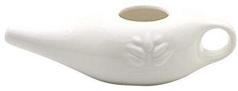 Zhongdawei Keramik Neti Pot Yoga Professional Nasenspüler Nasenspültopf Komfortabler Ausgusstopf Für Sinus Rhinitis Allergie, 19x9x6cm