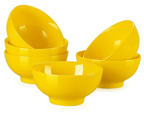 LOVECASA, SWEET Serie Ramen Frühstücksschalen aus Porzellan, 6-teilig, 550 ml, 15 cm, Teller Farbe Pure