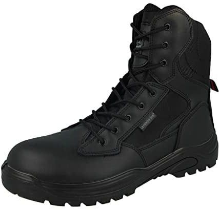 GROUNDWORK Steel Toe Cap Combat Tactical Safety Ankle Boots Security Military Police Boot (Onyx, 9 UK, numeric_9)