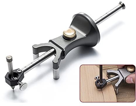 Holz-Anreißwerkzeug Hancaner Anreißwerkzeug Holzbearbeitung Linear Arc Dual-Zweck Scriber Parallel Line Drawing Tool Multifunktionale DIY Holzbearbeitung Scribe Tools