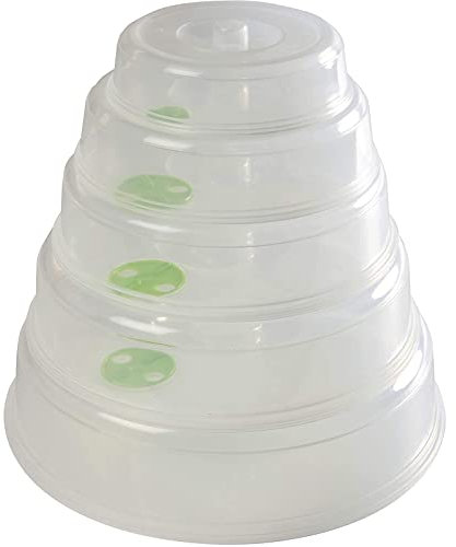 Microwave Plate Covers - 5 Pcs Transparent Lids Microwave Cover for Food with Air Vent - BPA Free Plastic Microwave Splatter Food Cover for All Dishes Kitchen Cooking (123)