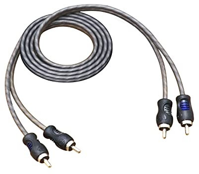 RECOIL RCI23 Cable de audio RCA de 2 canales, cobre 100% libre de oxígeno, 3 pies, par trenzado con reducción de ruido