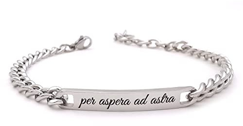 Bracciale da uomo personalizzato in acciaio con incisione personalizzabile braccialetto regalo ragazzo nome frase inciso amico scritta (Catena 4mm)