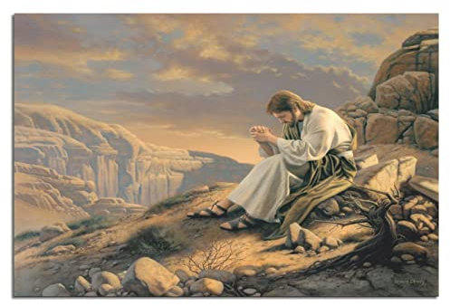 RONGCHENG Portrait Jesus Christus Betender Gott, Religion, Leinwand, Kunst, Zuhause - Zimmerwand-Deko, Gemälde, Geschenk