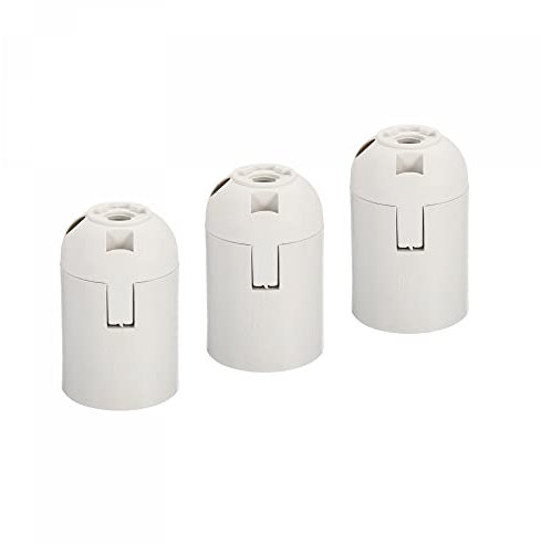 sourcing map Lumière Douille 250V E26/E27 57x37mm À visser LED Ampoule Lampe Douille sans Filetage Abat-jour Anneau pour Rétro Pendentif Lumières Blanc Paquet de 3