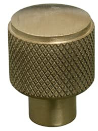Solid Brass Knurled Pull Handles & Knobs | Kitchen Handles | Bedroom Furniture - Satin Brass Cabinet pulls (Cabinet Knob 20mm)