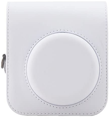 Frankmate Protective Case Compatible with Fujifilm Instax Mini 12 Instant Film Camera with Accessory Pocket and Adjustable Strap (White)