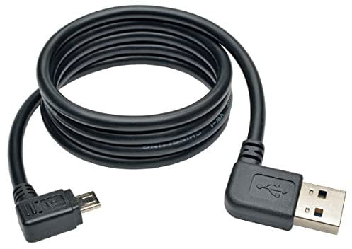 Mr. Gadget's Solutions® Cavo Micro USB ad angolo retto da 2 m – USB 2.0 A ad angolo retto a Micro USB tipo B a 90 gradi, nero