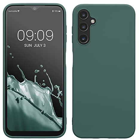 kwmobile Case for Samsung Galaxy A14 5G Case - Soft Cover - Shockproof TPU Material - Wireless Charging - Blue Green