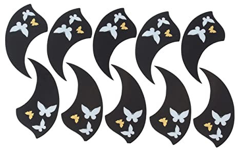 Supvox Ukulele Schutzaufkleber Schmetterling Muster 10 Stück Selbstklebend Pickguard für Ukulele Zubehör Schützt vor Kratzern Leicht Anzubringen