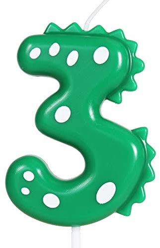 Birthday Candles, 2.8inch Dinosaur Number Candles, Number 3 Candle, Dino Candles, Happy Birthday Candle, Cake Candles Cake Topper, Boys Girls Kids Dinasour Forest Theme 3 Birthday Party Decorations