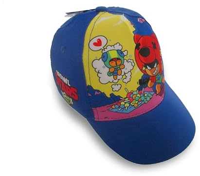 Coriex Brawl Stars Mütze mit Schirm für Kinder, Einheitsgröße, Polyester-Baseballkappe (Blau, 52 cm)