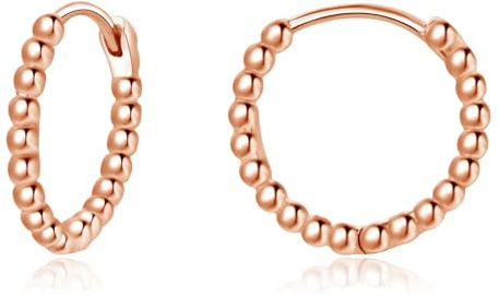 Bewenda Creolen Silber 925 Klein, 925 Sterling Silber Ohrringe Creolen, Unisex Ohrringe Kreolen für Damen Mädchen, Nickelfrei Hypoallergen Schlafen Knorpel Huggie Rund Ohrläppchen Ohrschmuck