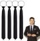 YUWJOOWEE 4 Stück Herren Krawatte Set, Krawatten für Herren Verstellbar Set, Vorgebundenen Knoten Herren für Krawatten Hochzeit Schlips, Trauerkrawatte Reißverschluss