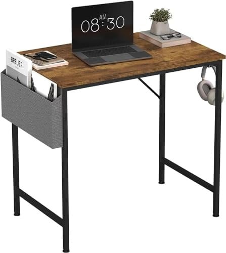 Panana Computer Desk Home Office Writing Study Desk, Modern Simple Style PC Table (Brown, 80 x 50 x 75 cm)