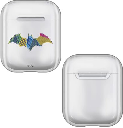 Head Case Designs Offizielle Justice League DC Comics Batman Grafiken Durchsichtig Harte Kristall Handyhülle Hülle Huelle kompatibel mit Apple AirPods 1 1st Gen / 2 2nd Gen Charging Case