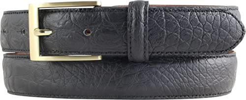 BELTINGER Gürtel mit Krokoprägung 3 cm | Leder-Gürtel für Herren mit goldener Gürtelschließe 30mm Kroko-Optik | Kroko-Muster 3cm | Schwarz 90cm