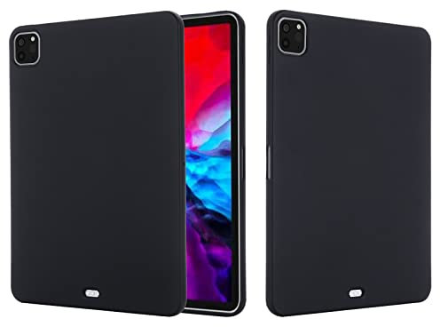 YKTO Protettiva Custodia per Apple iPad Pro 11 (2021) Cover Silicone Liquido Case Braccialetto Custodia Ultra Sottile Caso Copertura Bumper Disegni Antiurto Antigraffio Funzione Custodia,Nero