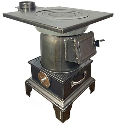 DINGK Wood Burning Stove, Pure Cast Iron Carbon Fire, Wood Burning Camp Heater, Firewood Furnace, Mini Multi Fuel Stove, Heating and Cooking, Home Heating, Warming (Size : S)