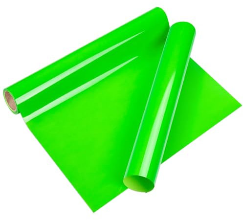 VINYL FROG Heat Transfer Vinyl Roll HTV Vinyl - 30.5x155cm Neon Green Iron on Vinyl for T-Shirts, Heat Press Vinyl for DIY Craft Designs