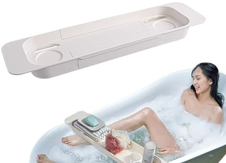 Badewannentabletts für Badewanne, ausziehbares Tisch-Badewannentablett, solider Badezimmer-Caddy, wasserdichter Bad-Organizer, Wein- und Buchhalter-Tablett, Tablet-Halter-Badewannen-Caddy, Shampoo-Ker