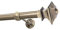 HDTL Gardinenstange Vorhangstange 25mm 1-läufig Wandmontage Messing Antik 240 cm Erato