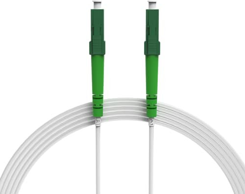 nexinex - 10m weißes Glasfaserkabel LC/APC auf LC/APC Patchkabel | Telekom, Vodafone, 1&1, Fritzbox, etc. kompatibel | LWL Simplex Singlemode OS2 FTTH Glasfaser Lichtwellenleiter Kabel