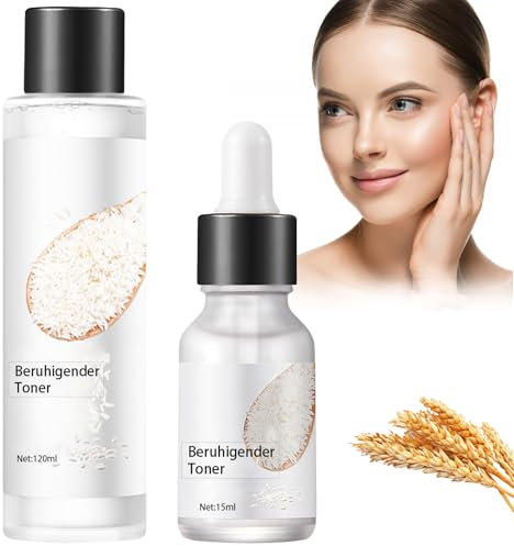 KIKVTER Rice Toner Gesichtswasser, Reis Toner mit Rice Serum, Reiswasser Toner, Rice Toner Koreanisch, Rice Water Toner, Feuchtigkeitsspendend, Reis Gesichtspflege Set für Frauen und Teenage Mädchen