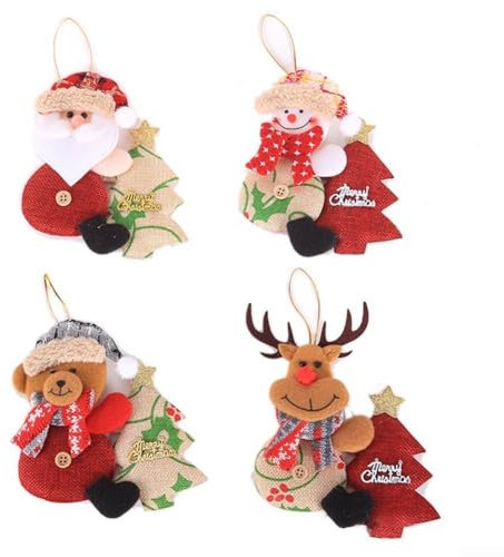 Weihnachtsbaumschmuck, lebendige Farben, robustes Jute-Material