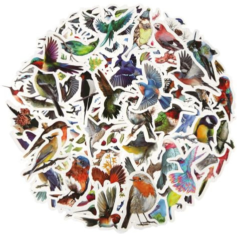 100St Vogel Aufkleber für Kinder, Wasserfest Vogel Vinylaufkleber Süß Vogel Scrapbook Aufkleber Tieraufkleber Vogel Partygeschenke für Wasserflaschen Karten Skateboards Telefon Laptop