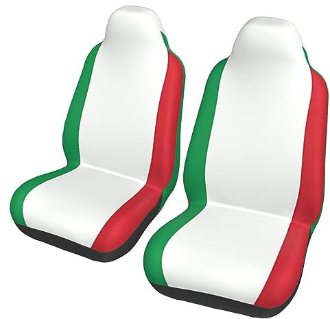 PHAYAH Autositzbezüge mit Italien-Flagge, für Limousine, SUV, LKW, Güterzug, die meisten Autos, Autositze, 2 Stück