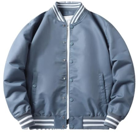 NITRY Jacke Herren Casual Sport Einfarbig Langarm Jacke Herren Komfortabel Warm Outdoorjacke Herren Jugend Mode Trend Bomberjacken Herren N-Blue S