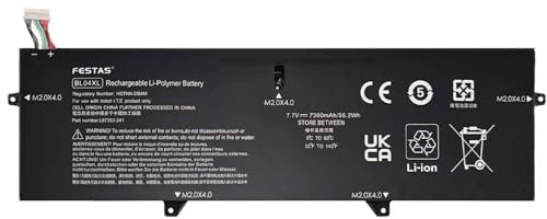 FESTAS 7.7V 56.2Wh BL04XL Batterie Compatible avec HP EliteBook X360 1040 G5 Series BL04056XL HSTNN-UB7N HSTNN-DB8M L07041-855 L07353-2C1 L07353-241 L07353-541 Ordinateur PC Portable