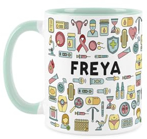 Purely Home Custom Gynecologist Mug - Humourous Womens Healthcare Novelty Gift - Tea/Coffee Mint Ceramic Cup Personalised Present for Gynecologists