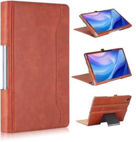 Xuanbeier Compatible con Lenovo Tab Plus 11.5 Funda Protectora de refrigeración Transpirable TB351FU con Tarjetero y función de Encendido y Apagado automático,Marrón