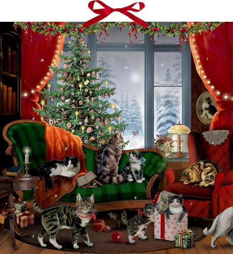 Wand-Adventskalender – Katzen am Fenster
