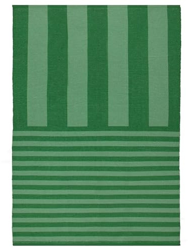 furn. Deck Stripe Rug – Indoor/Outdoor Striped Washable Weather Resistant Lightweight Rug (Green - 120x170cm)