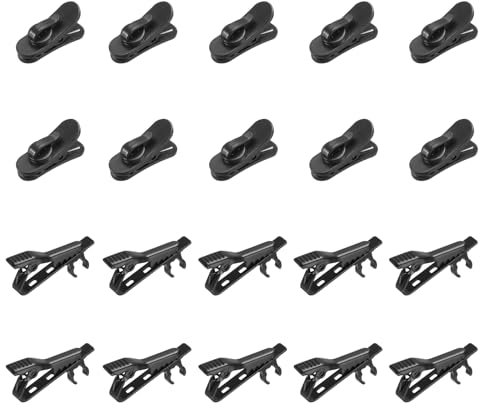 sourcing map Microphone Metal Tie Clip Mini Microphone Clamps 6mm with Wire Clip for 1.8mm 1 Set