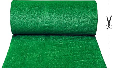 OLIVO.Shop Erba sintetica, Rotolo di Erba Artificiale, Sintetica per Esterno, Prato Sintetico Manto Erboso, Giardino, Terrazza, Piscina, 7 mm Drenante GRASS GREEN (1x25 mt)