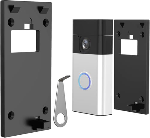 ueslwser 2024 Ring Doorbell Mount No Drill for Video Doorbell (2024 Release), Strong Adhesive Mounting Bracket with Sticky Pad Ring Doorbell Angle Mount for Houses Apartments Office
