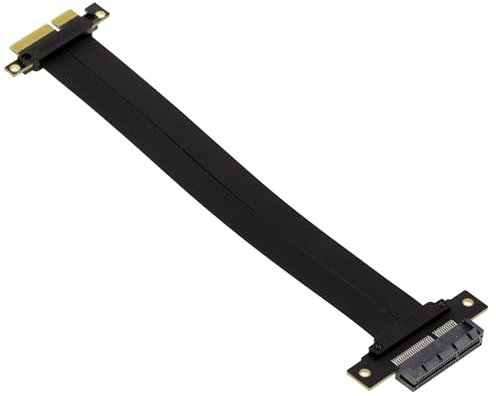 KALEA-INFORMATIQUE Riser nappe d'extension PCI Express Gen 4.0 PCIe x4 mâle vers femelle, débit 8GB bande passante 64 GT/sdans l'axe