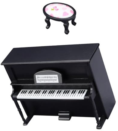 CIYODO Mini Klavier Modell Für Mini Haus Dekoration Klavierstuhl Bastelarbeiten Haus Ornament Feine Handwerkskunst Realistische